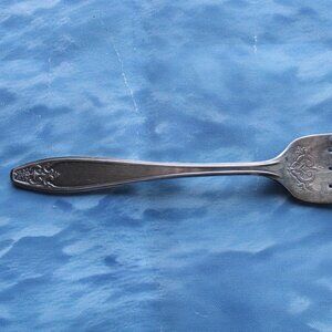 Antique Wm. Rogers & Son AA Silverplate Cold Meat Fork 6" Ornate Pat.Pend